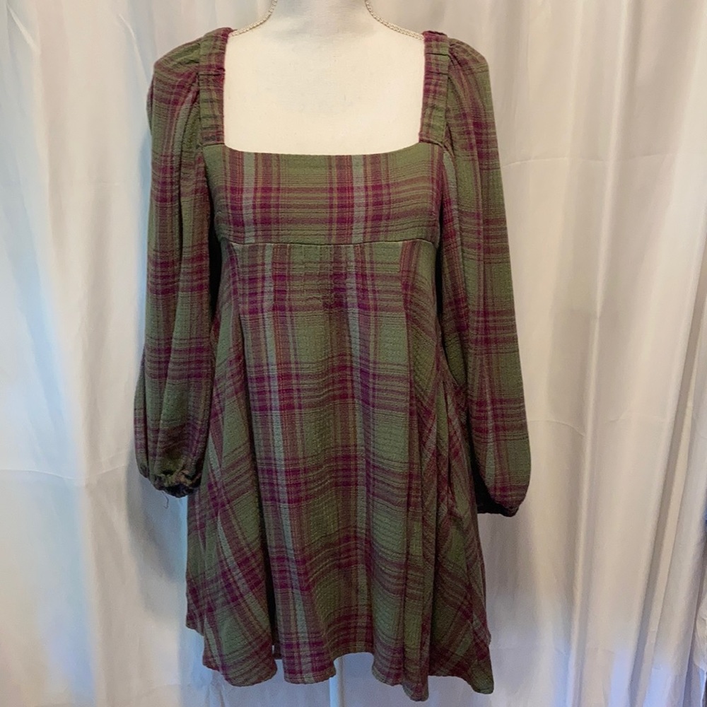 UO plaid babydoll dress